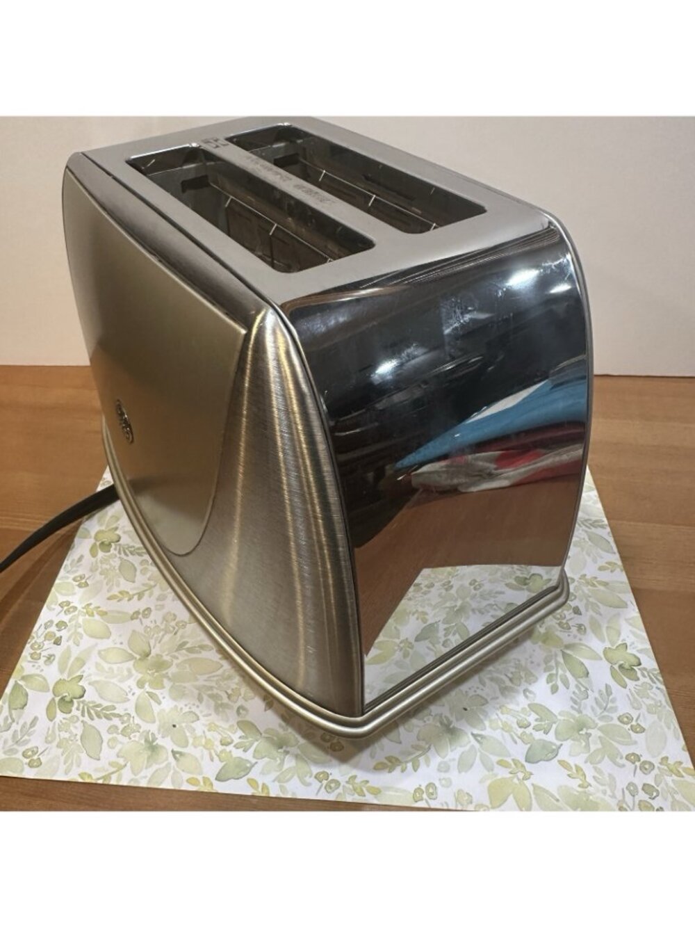 Retro Style 2 Slice Toaster GE Stainless Steel Bagel Defrost Reheat Silver - Picture 4 of 13